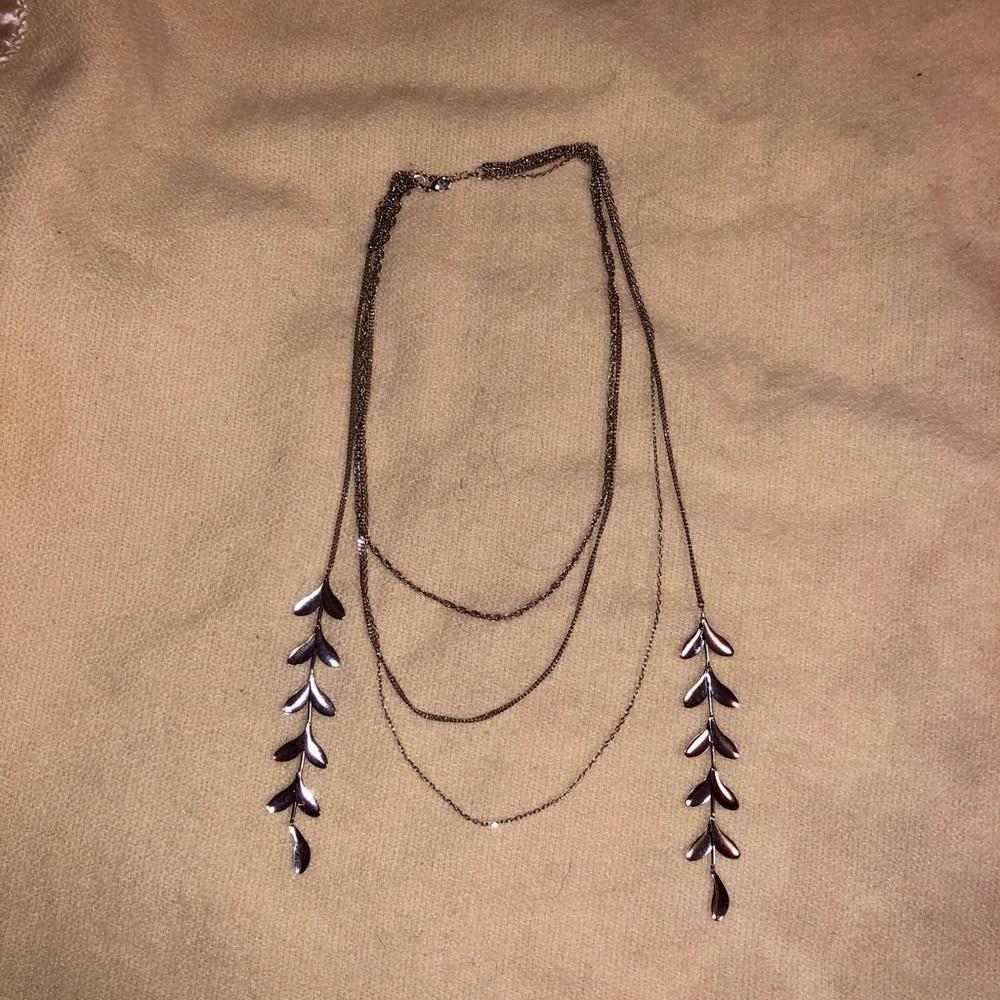 Layered silver necklace